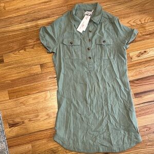 NWT Vineyard Vines Green Short Sleeve Button-Up Dress